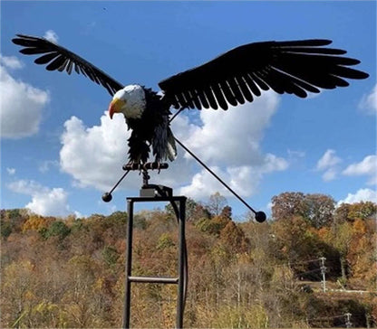 Metalen Vogel Windmolen Tuin Decoratie Weerbestendig Zilver Buiten Tuinornament Bewegende Vleugels Windspinner