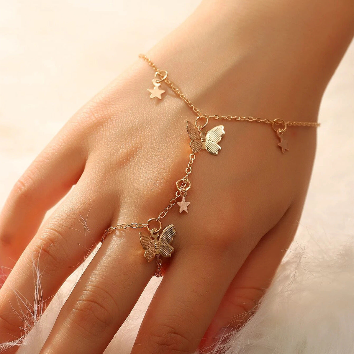 Vlindersieraden Set voor Dames met Ring Armband en Ketting