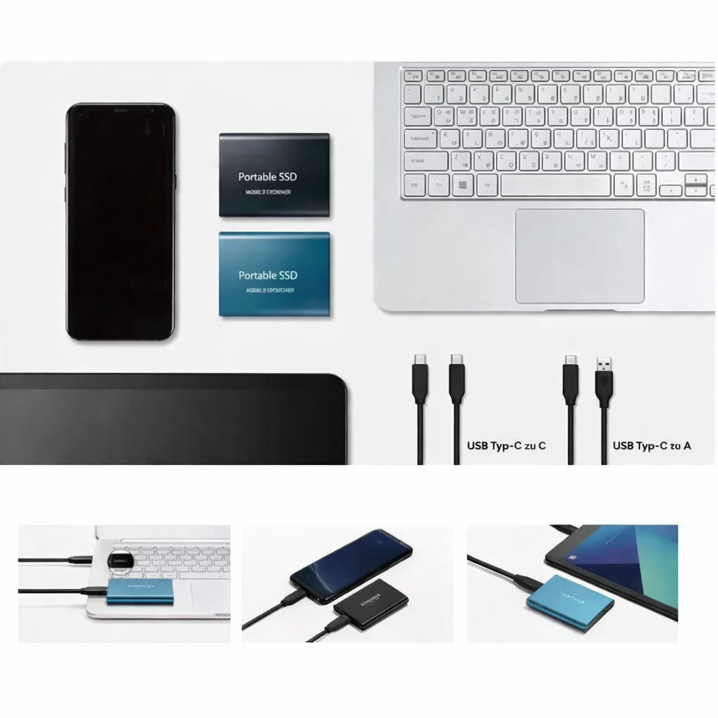 Externe SSD 2TB Ultrasnelle Gegevensopslag Compacte Harde Schijf voor PC Laptop Fotografie