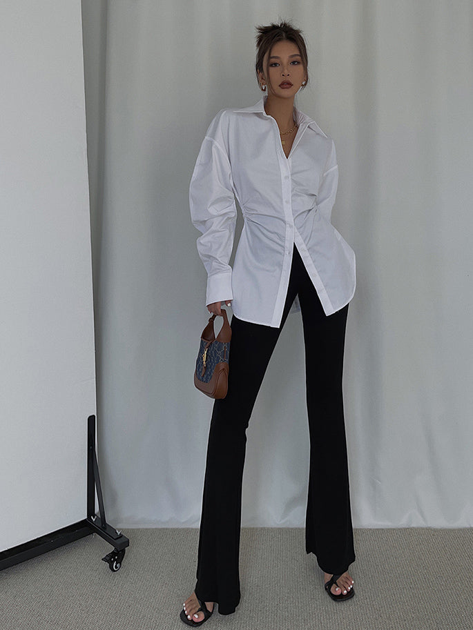 Dames Blouse Katoen met Kraag en Modern Design Hazel