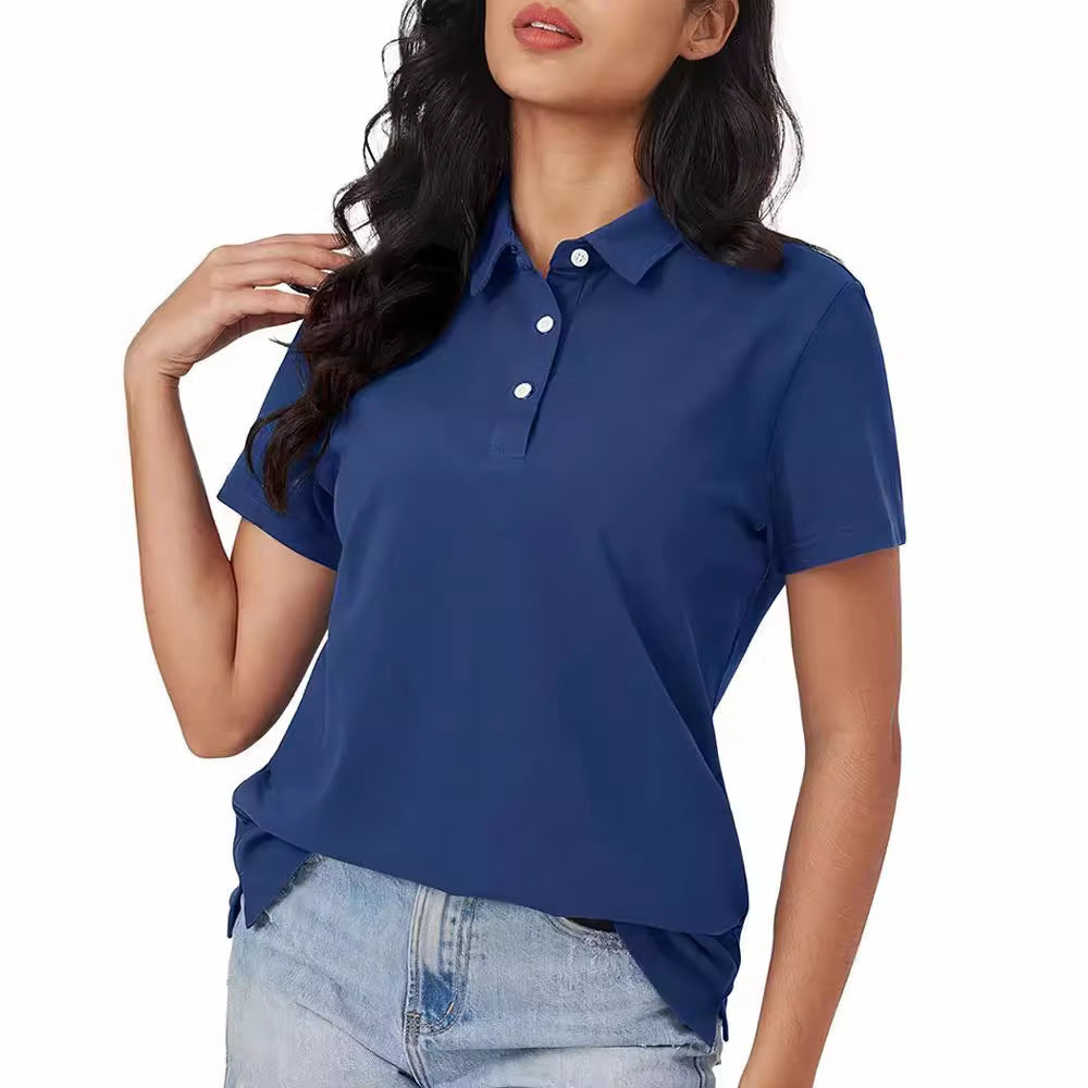 Dames Polo Top Kortemouw Zomerjurk Basic Wit