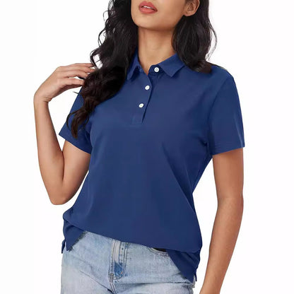 Dames Polo Top Kortemouw Zomerjurk Basic Wit