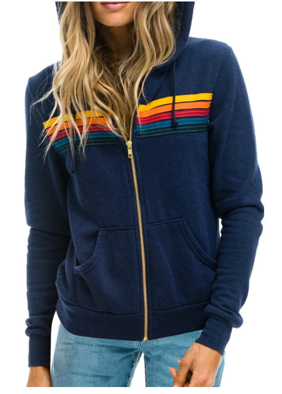 Dames Hoodie Regenboog Capuchon Trendy Vest - StudioMarella