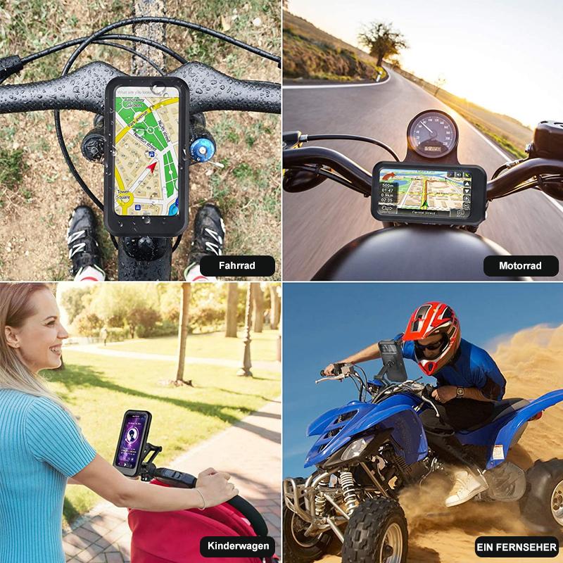 Waterdichte Telefoonhouder voor Fiets met 15W Draadloze Powerbank Zwart