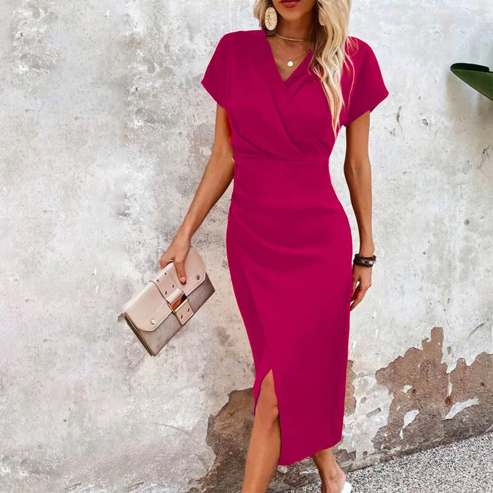 Elegante V-Hals Jurk voor Vrouw