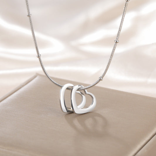 Dames Ketting met Zilveren Hartjes Gelaagd Minimaal Design - StudioMarella