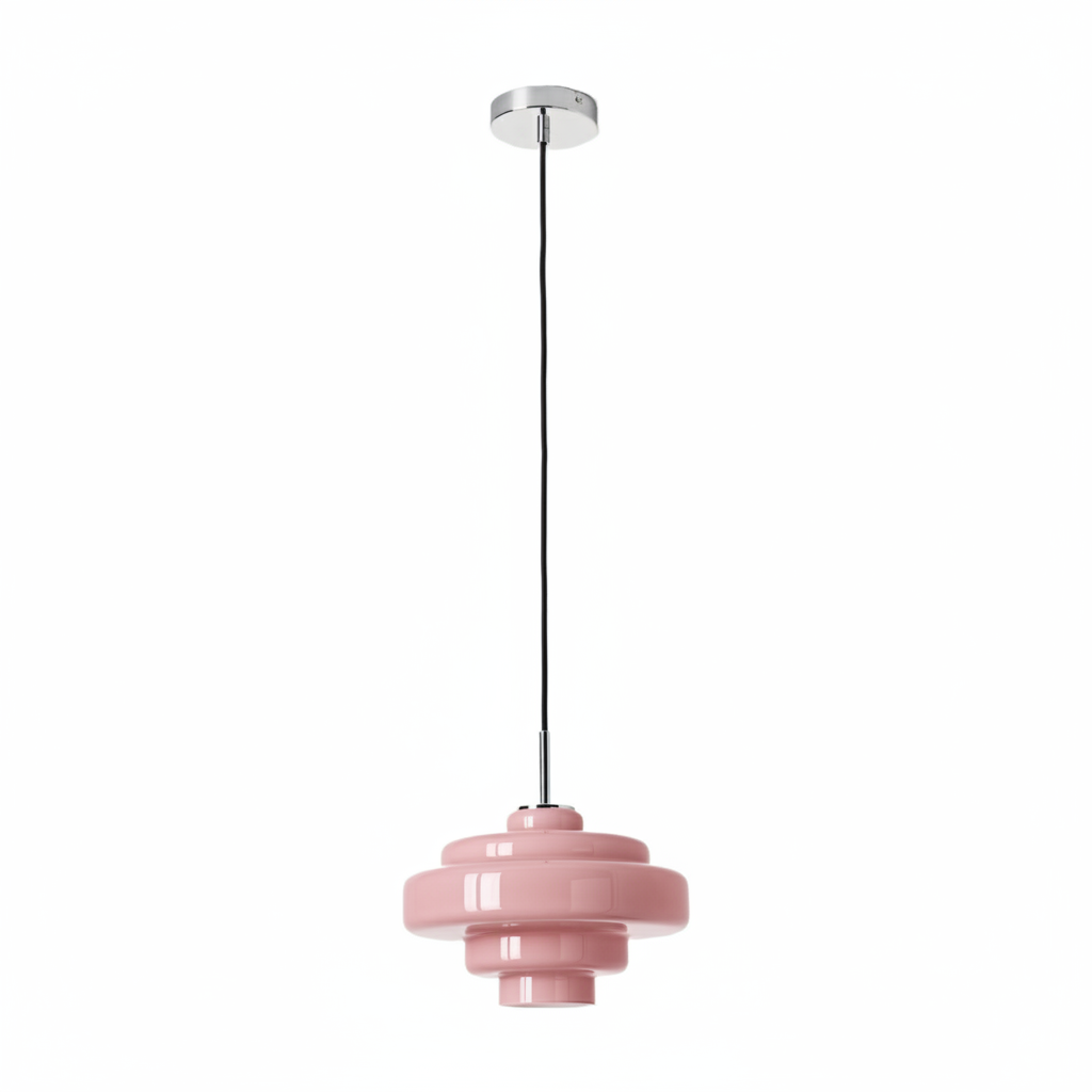 Gekleurde Glazen Hanglamp met Verstelbare Ophanging – Moderne Lichtpunt voor Eetkamer Keuken Woonkamer