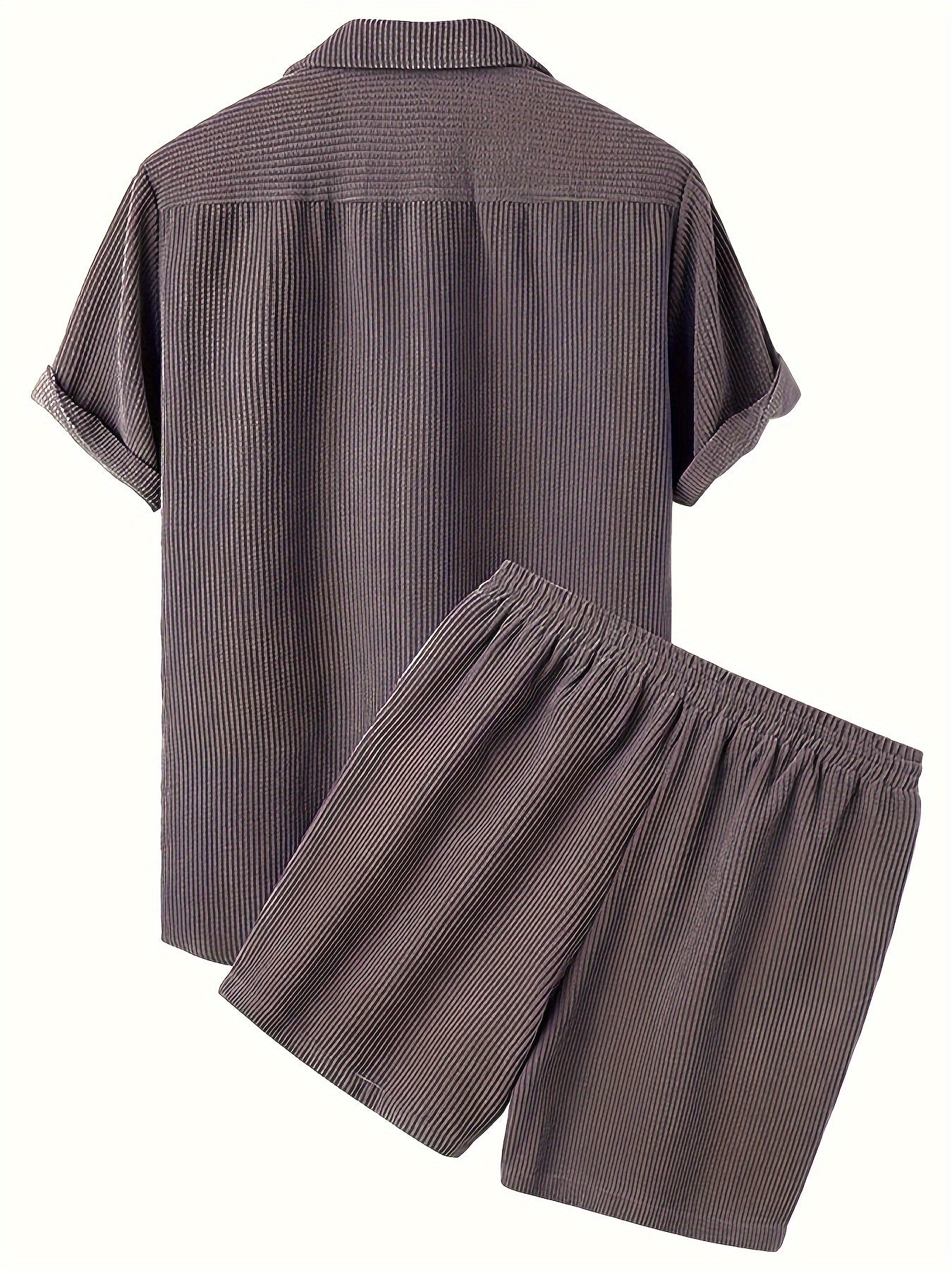 Korte Mouw Hemd Licht Rekbaar Zomer Effen Kleur Corduroy Casual