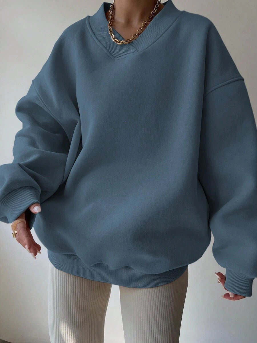 Dames Trui Geel V-Hals Elegante Stijl