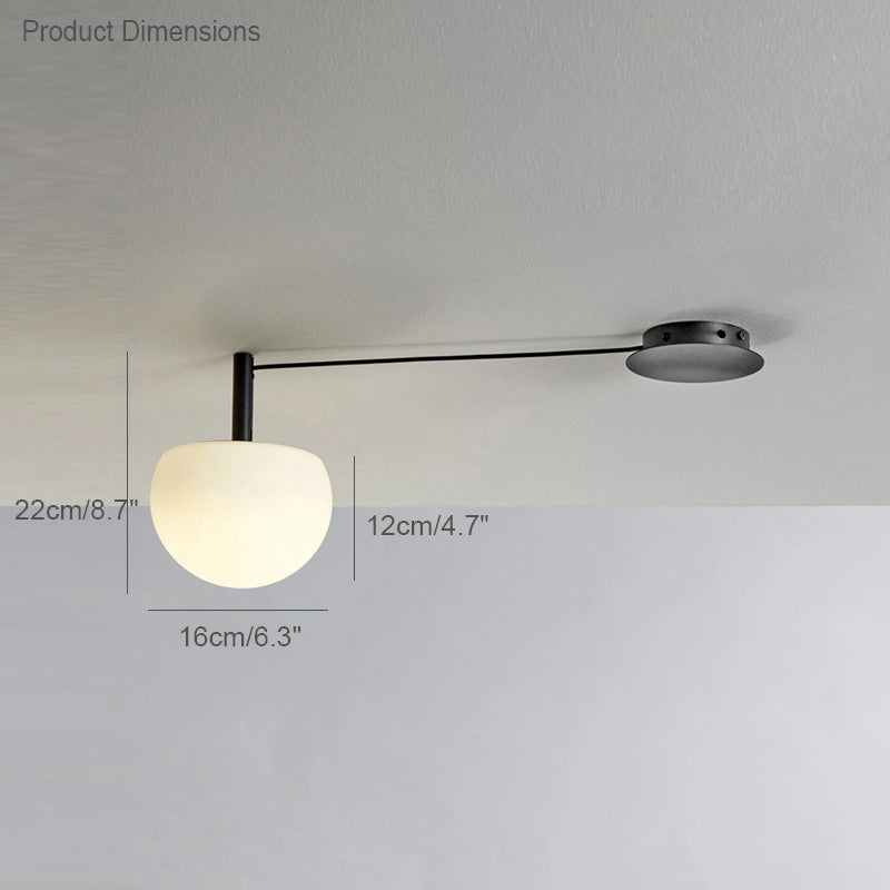 Plafondlamp Glazen Bollen Verstelbaar Metaal Wit Woonkamer Slaapkamer Modern