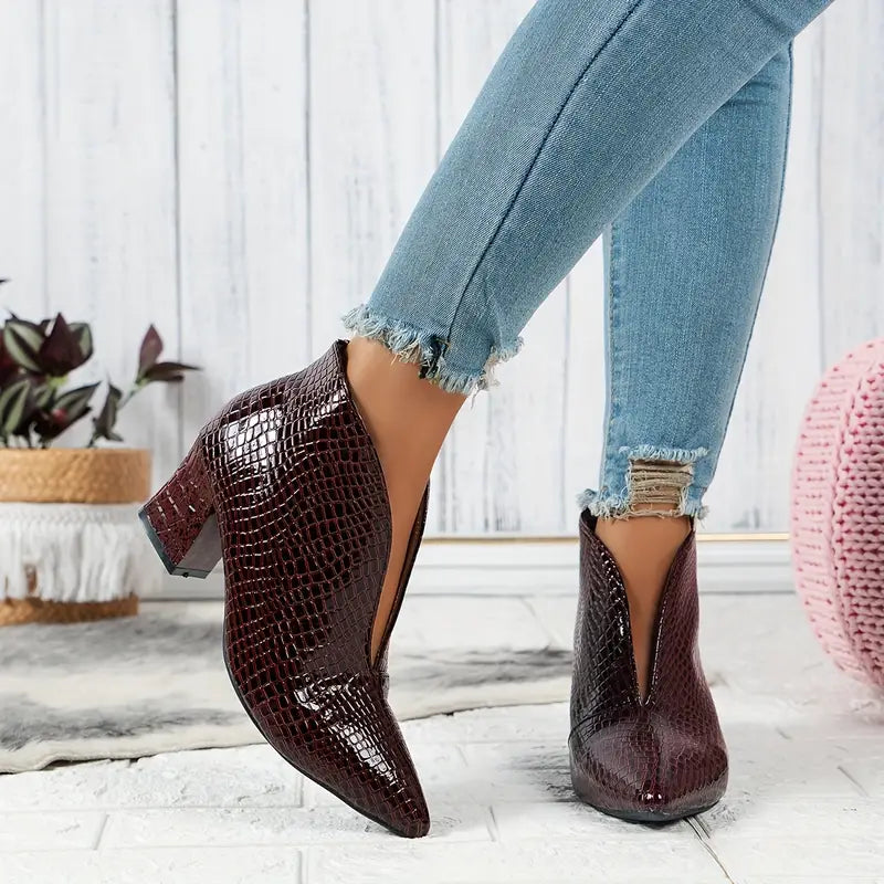 Vrouwelijke Laarzen Slip-On Lage Hak voor Dames