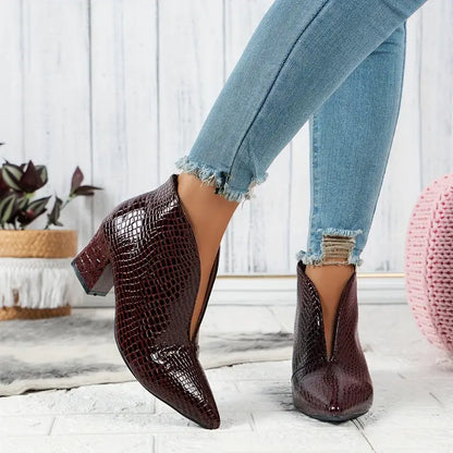 Vrouwelijke Laarzen Slip-On Lage Hak voor Dames