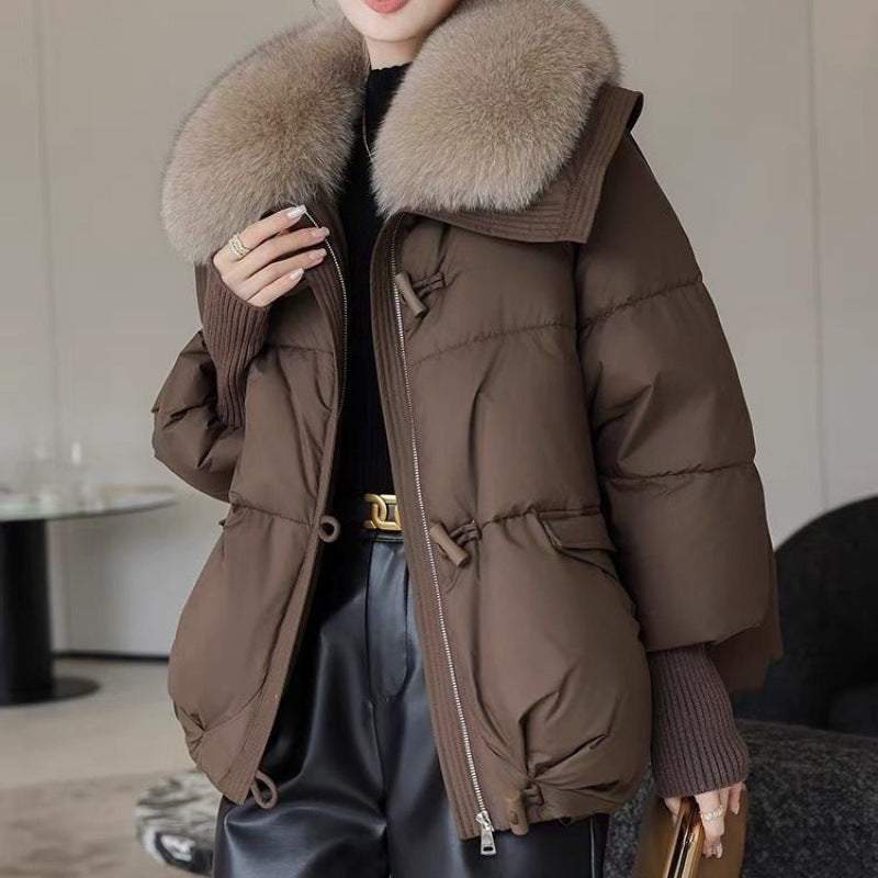 Dames Pufferjas Warm Imitatiebontkraag Stijlvolle Winterjas