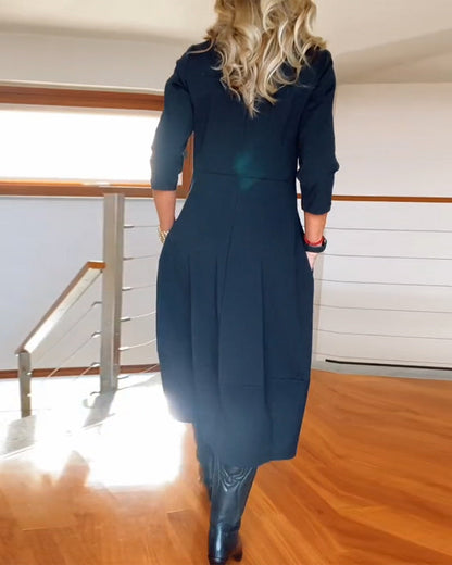 Vrouwelijke Elegante Jurk Comfortabele Stijl