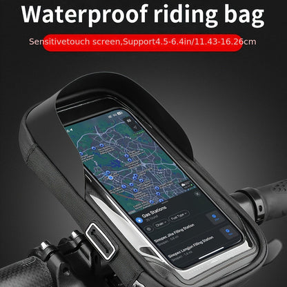 Telefoonhouder Fiets Motor Waterdicht TPU 360 Graden Draaibaar Stuur Navigatie Tas Universeel 4.5 tot 6.4 Inch