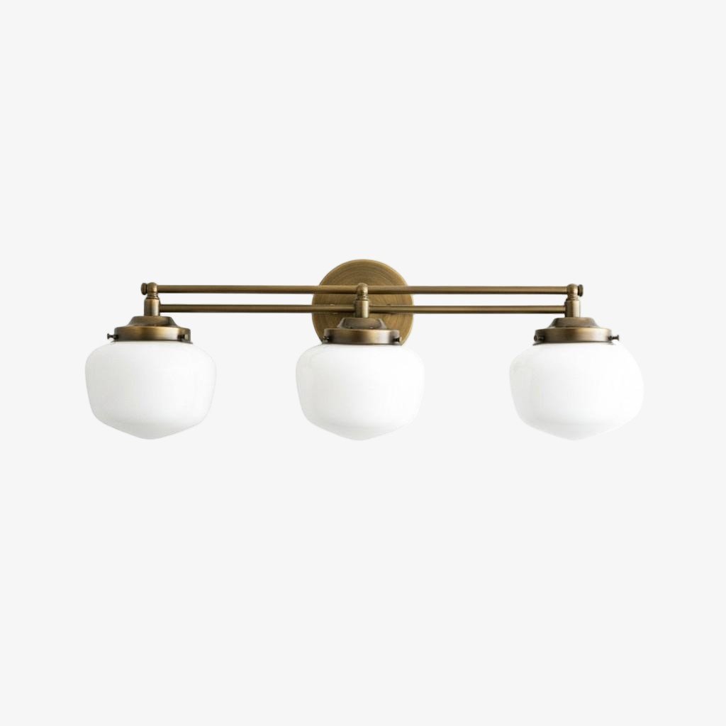 Globe Wandlamp Klassieke Badkamer Schoolhouse Verlichting Mat Opaal Glas voor Spiegel en Wastafel