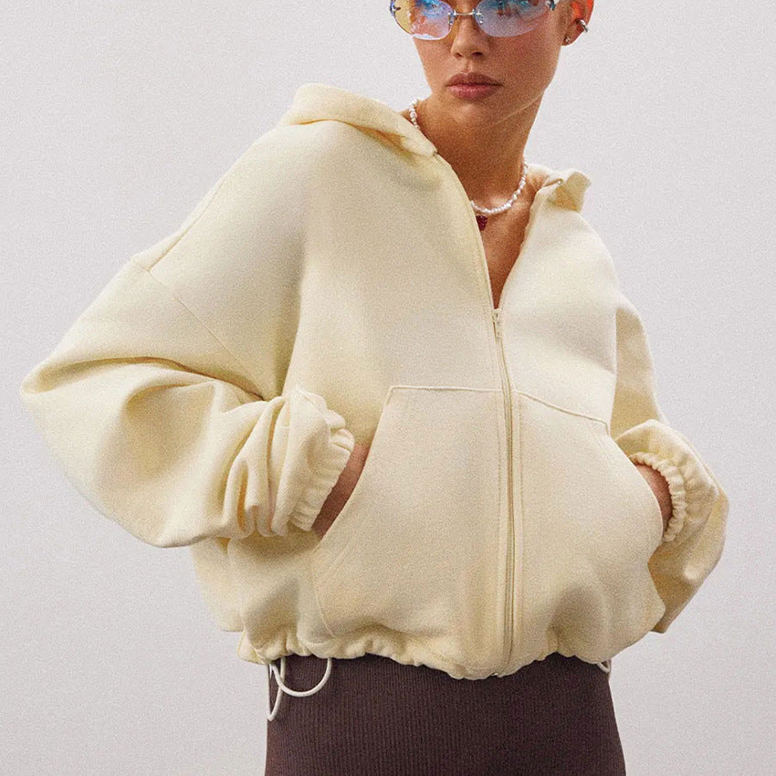 Dames Oversized Hoodie Sportief met Kap en Rits