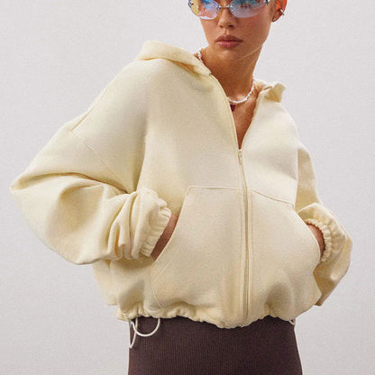 Dames Oversized Hoodie Sportief met Kap en Rits