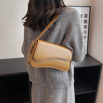 Dames Handtas Vegan Leer Golvend Design Elegante Stijl → Vegan Leer Handtas Dames Golvend Elegante Design
