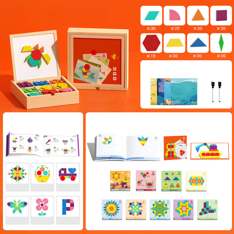 Magnetische Houten Bouwblokken met Voorbeeldkaarten 180/200-delig Educatief Speelgoed voor Kinderen 3+ Jaren met Opbergdoos STEM Ontwikkelingsspel Ruimtelijk Inzicht Fijne Motoriek Creatief Bouwen