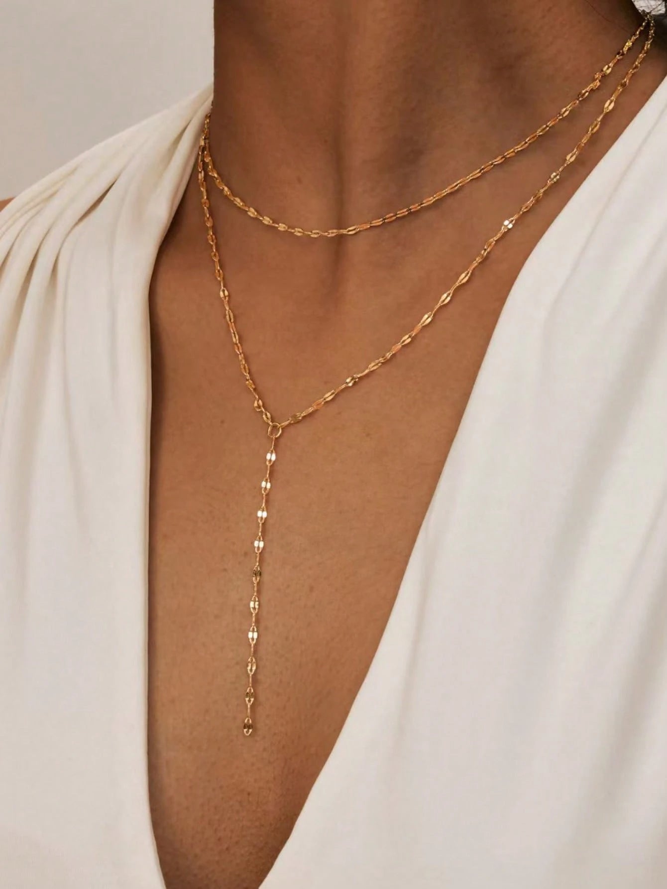 Gouden Ketting V-Model voor Dames Fijn Schakelwerk Subtiel Detail