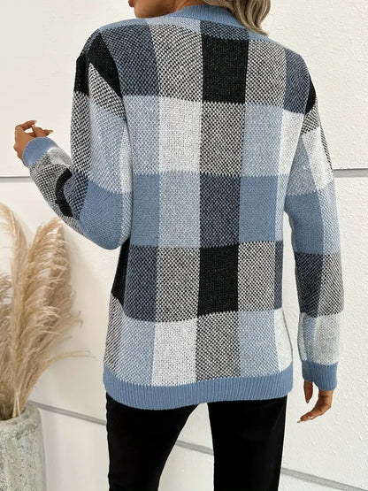 Ruitpatroon Trui Warm en Stijlvol voor Vrouw
