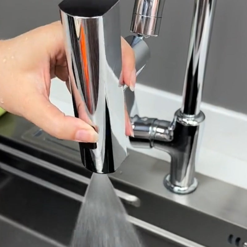 Kraanuitbreiding met Watervalsysteem Zwart of Zilver – Keukenkraan Accessoire met 4 Standen voor Multifunctioneel Gebruik