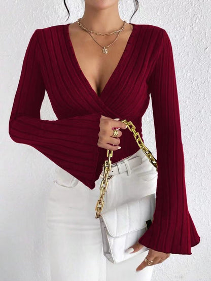 Dames Trui Gebreid Lange Mouwen Roze Warm