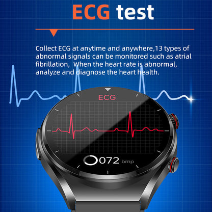 Smartwatch met Gezondheidsmeting ECG Bloeddruk Hartslagmeter Niet-Invasieve Bloedsuikersensor Polshorloge Fitnesstracker