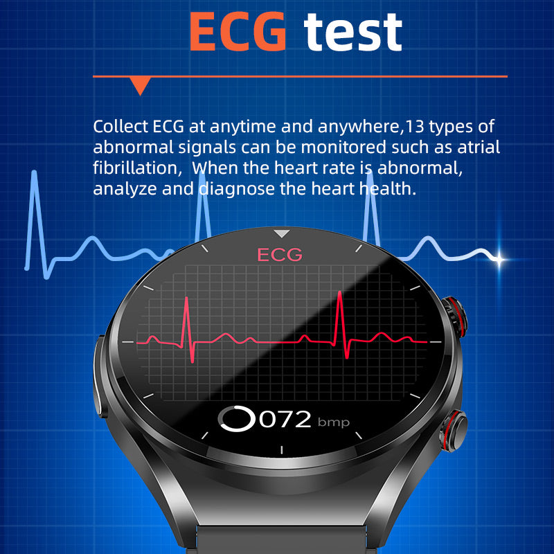 Smartwatch met Bloedsuikermeting ECG Bloeddrukmeter Hartslagmonitor Gezondheidstracker voor Sport en Fitness