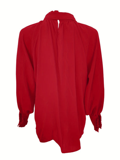 Vrouwelijke Blouse met Strik en Ruches Zomers Model