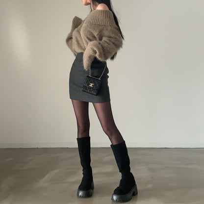 Dames Trui Off-shoulder Gebreid Stijlvol