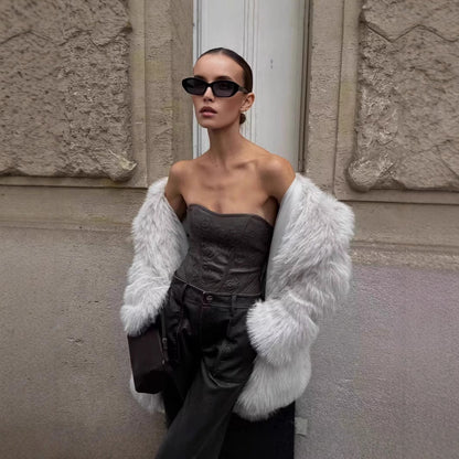 Dames Faux Fur Jas Stijlvol Luxe Warm en Elegante Look