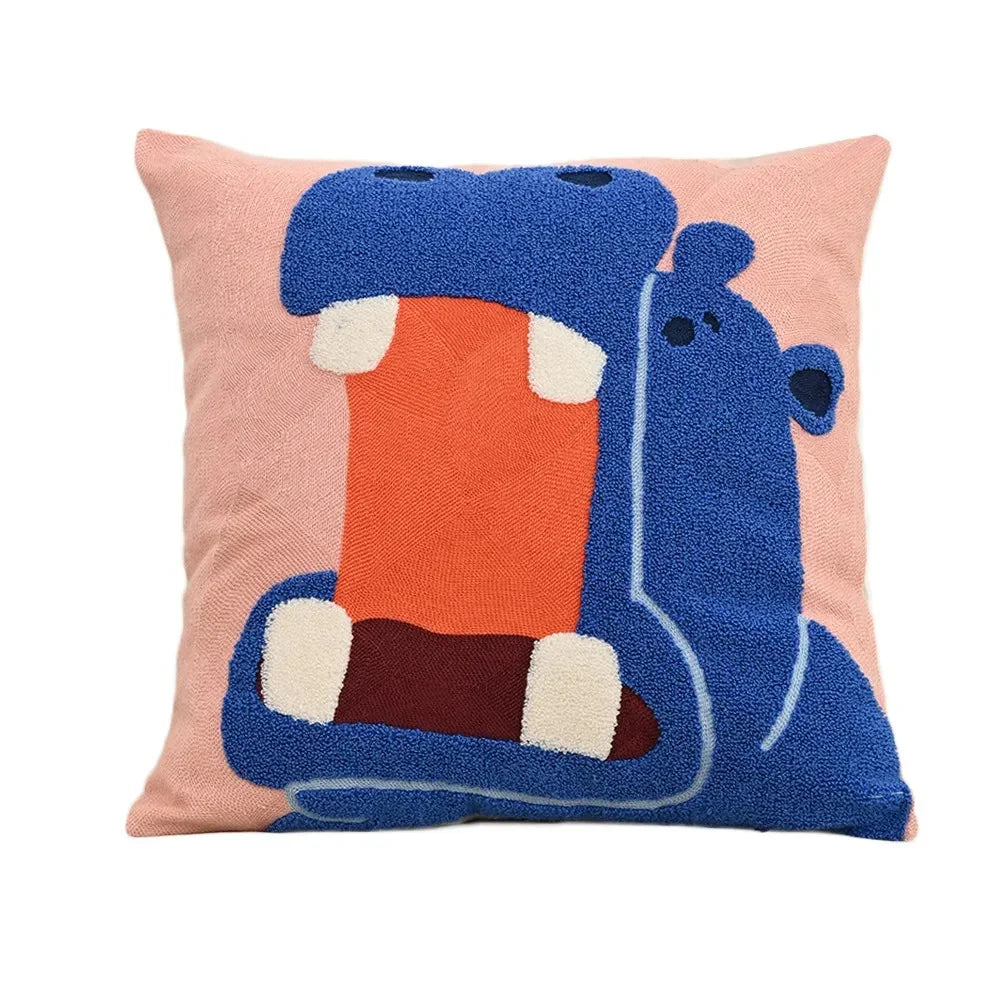 Kussenhoes Dieren Borduurwerk Scandinavisch 45x45 Polyester Katoen