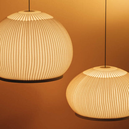 Japandi Hanglamp 3D Lycra 45 cm Beige Eettafel Woonkamer Dimbare LED Hanglamp Scandinavische Verlichting Interieur
