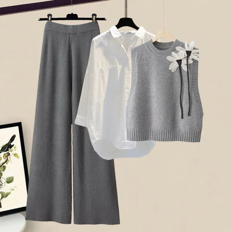 Gebreide 3-Delig Set voor Herfst en Winter