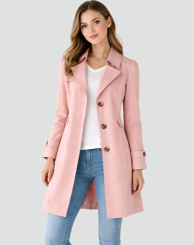 Dames Trenchcoat Lichtgewicht Klassieke Stijl met Revers