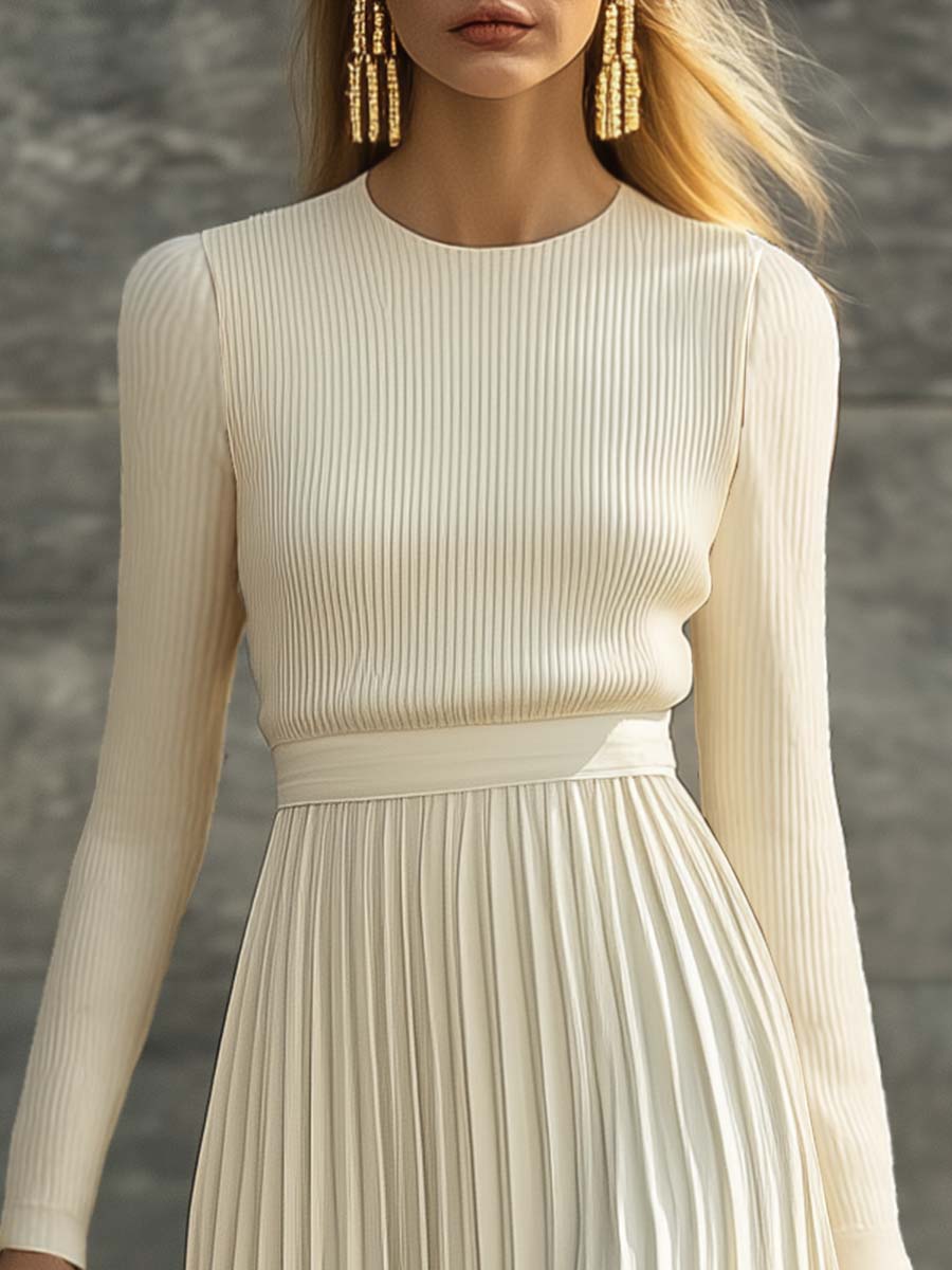 Dames Maxi Jurk met Gebreide Top en Satijnen Rok