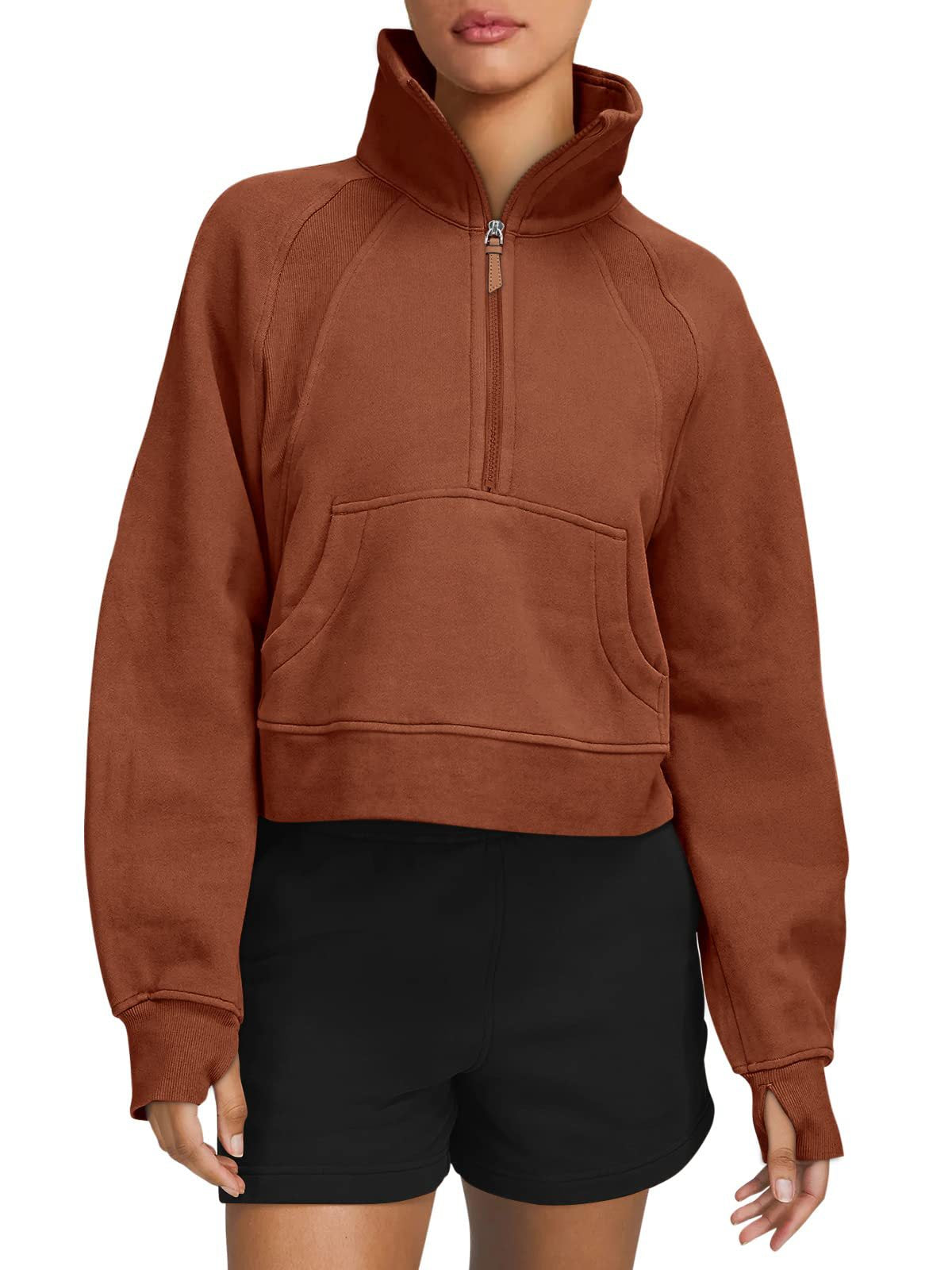 Dames Sweatshirt Zacht Sportief met Halve Rits