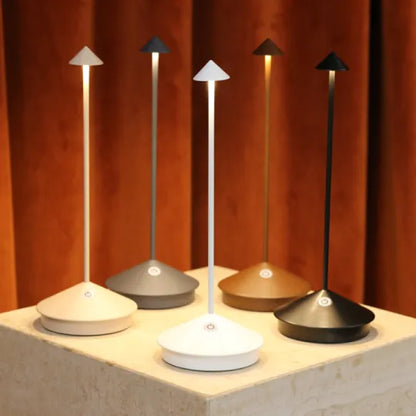 Tafellamp Draadloos Dimbaar LED Oplaadbaar USB Binnen Buiten Aluminium Wit Goud Zwart Grijs