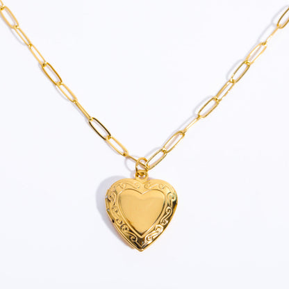 Dames Ketting Hartvormig met Bloemen Zilver