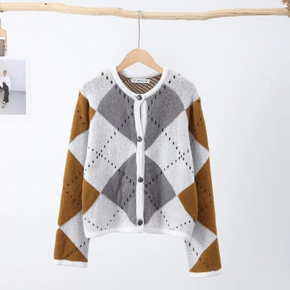 Gebreide Cardigan Geblokt Zacht en Comfortabel - StudioMarella