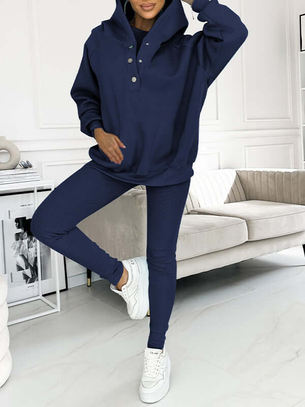 Dames Hoodie Set Fleece - Comfortabele Trui met Broek