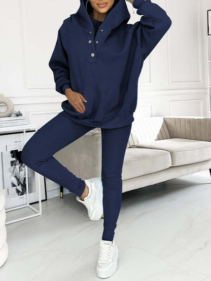 Dames Hoodie Set Fleece - Zachte Joggingbroek en Trui met Capuchon