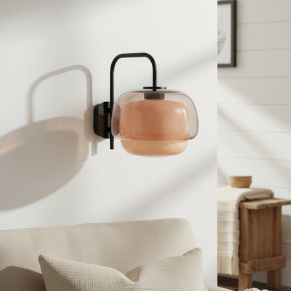 Gekleurde Glazen Wandlamp met Ronde Kap – Groen, Roze, Oranje – Moderne LED Verlichting