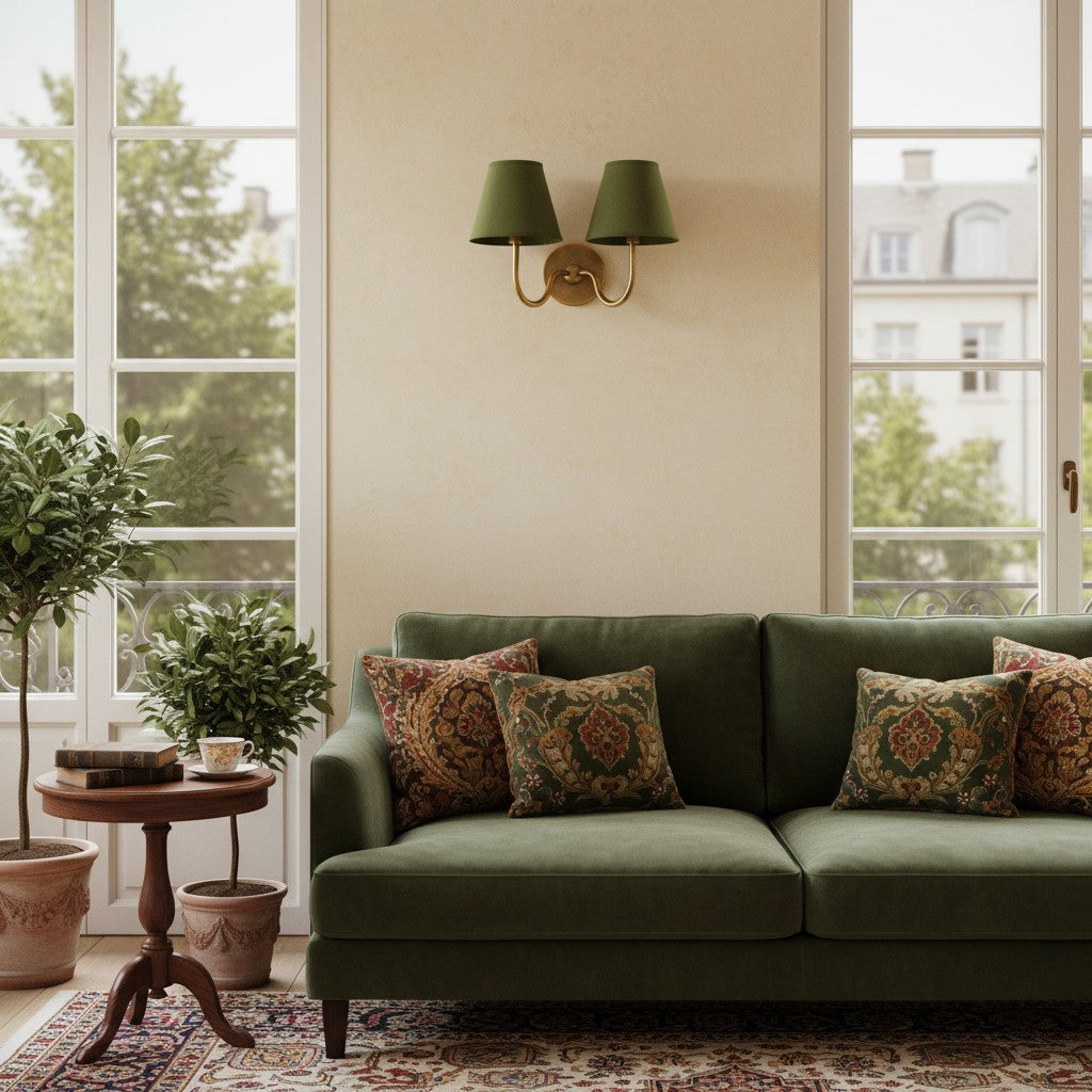 Wandlamp met Geplisseerde Stoffen Kap – Klassieke Verlichting voor Slaapkamer en Woonkamer