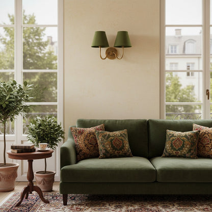 Wandlamp met Geplisseerde Stoffen Kap – Klassieke Verlichting voor Slaapkamer en Woonkamer