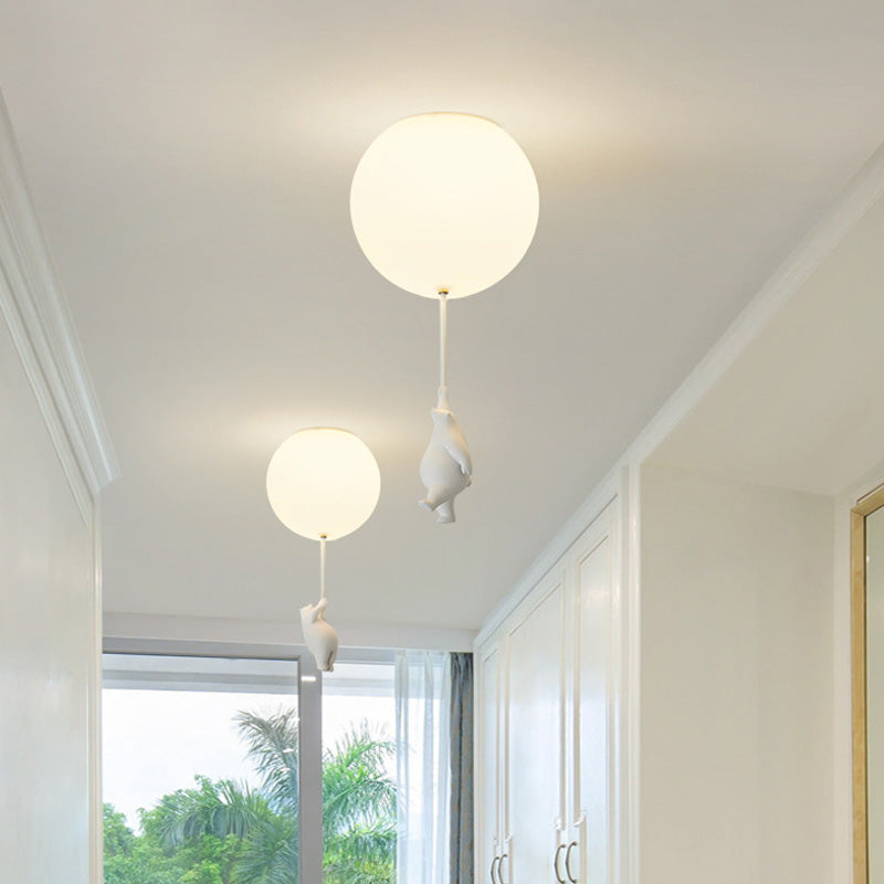 Plafondlamp Kinderkamer Beer Ballon Acryl Metaal Wit Zacht Licht LED E26 Slaapkamer
