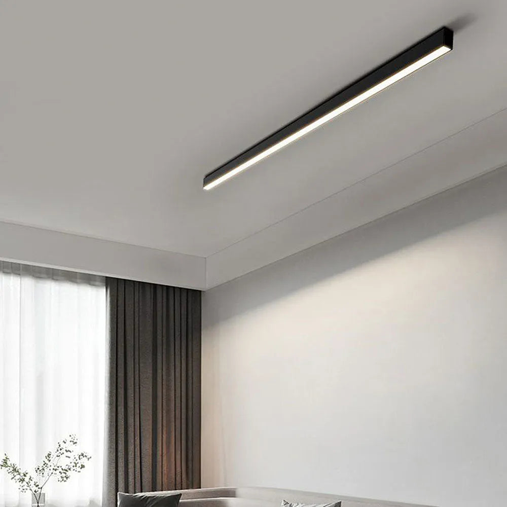 LED plafondlamp zwart langwerpig modern voor woonkamer hal slaapkamer minimalistische plafondverlichting binnen