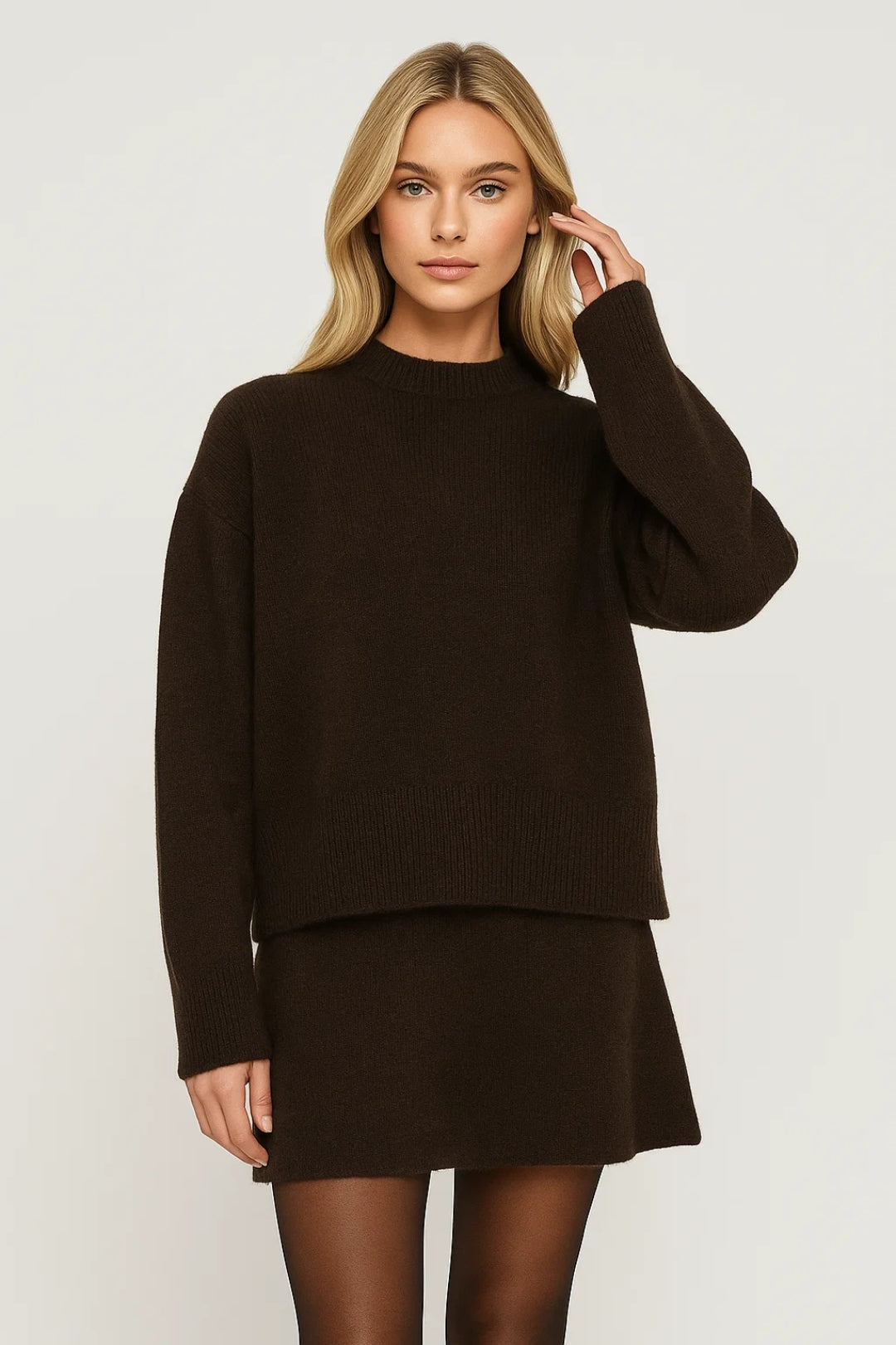 Dames Gebreide Set Trui en Rok Warm en ElegANT - StudioMarella